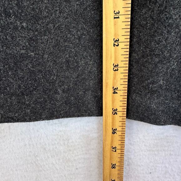VTG 100% Wool Charcoal Gray Overcoat Womens SZ L Heavy Lined Winter Long Coat - Picture 8 of 10